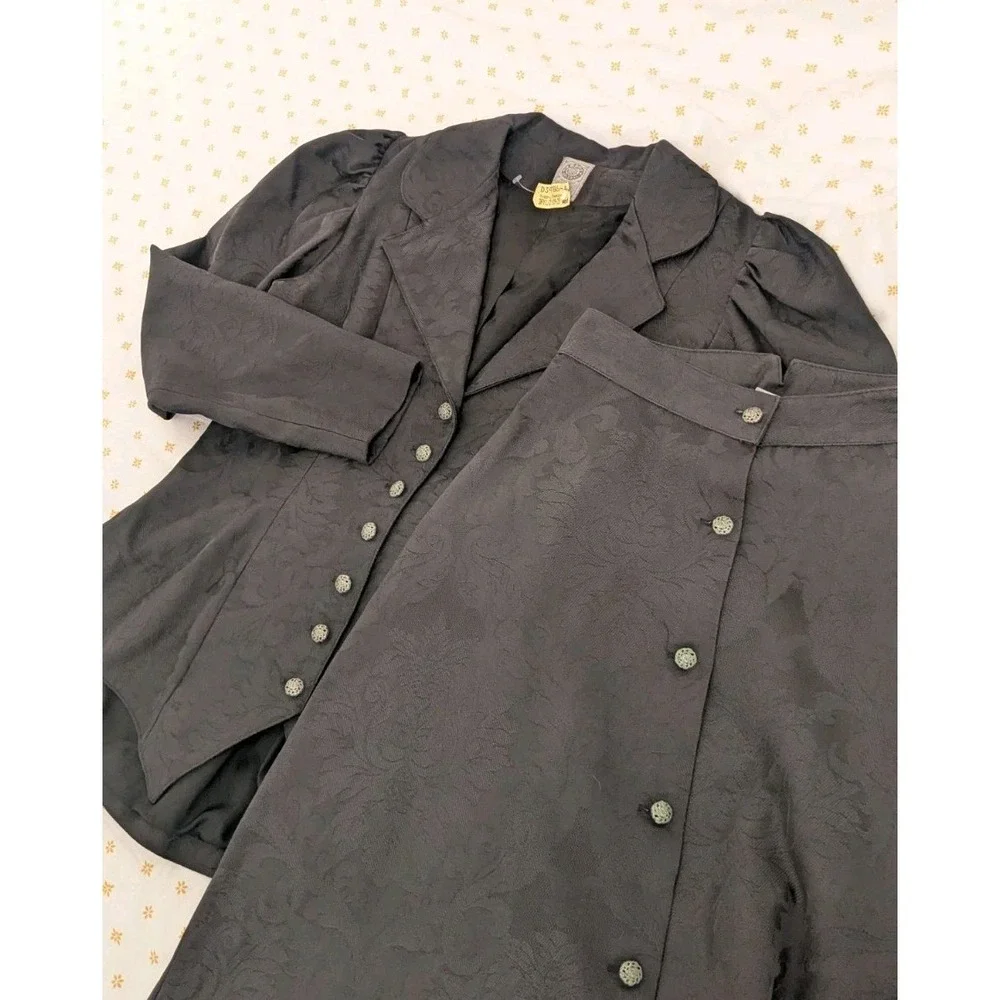 Wah Maker Jacquard Peplum Victorian Western Blazer Jacket Riding Skirt Size 6 - Picture 1 of 16